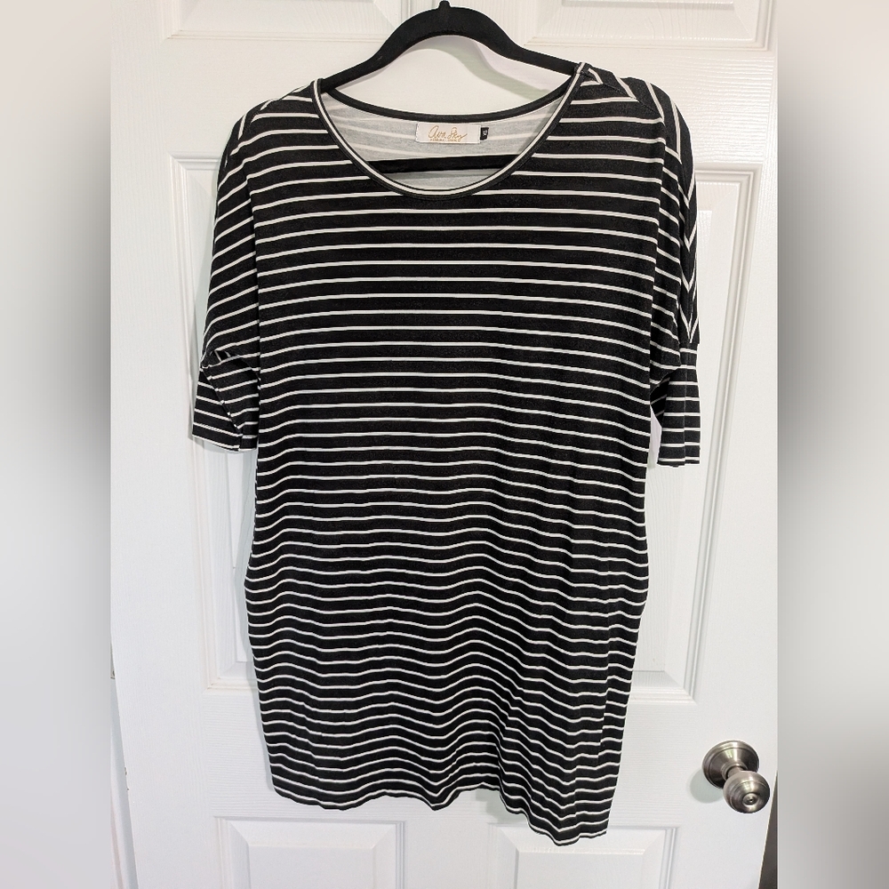 Ava Sky Black and White Striped Dress Size XS